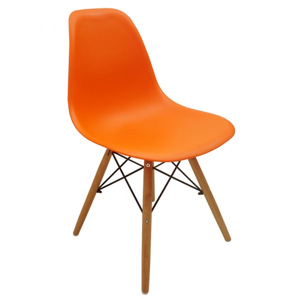 Ghế Eames chân gỗ màu cam